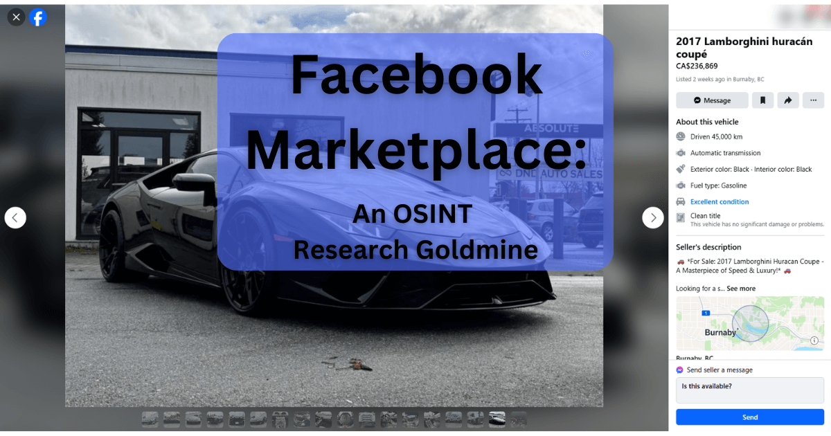 Facebook Marketplace: An OSINT Research Goldmine