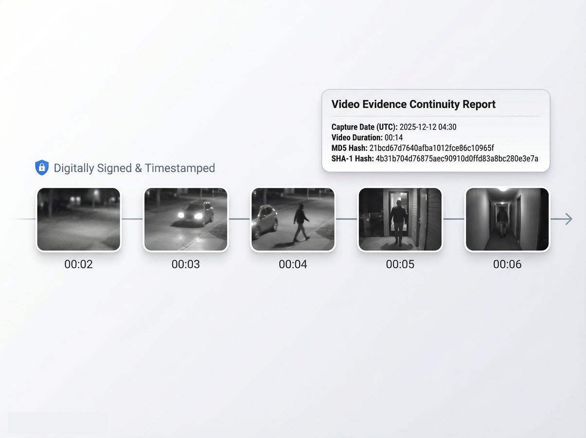 Video download and continuity report