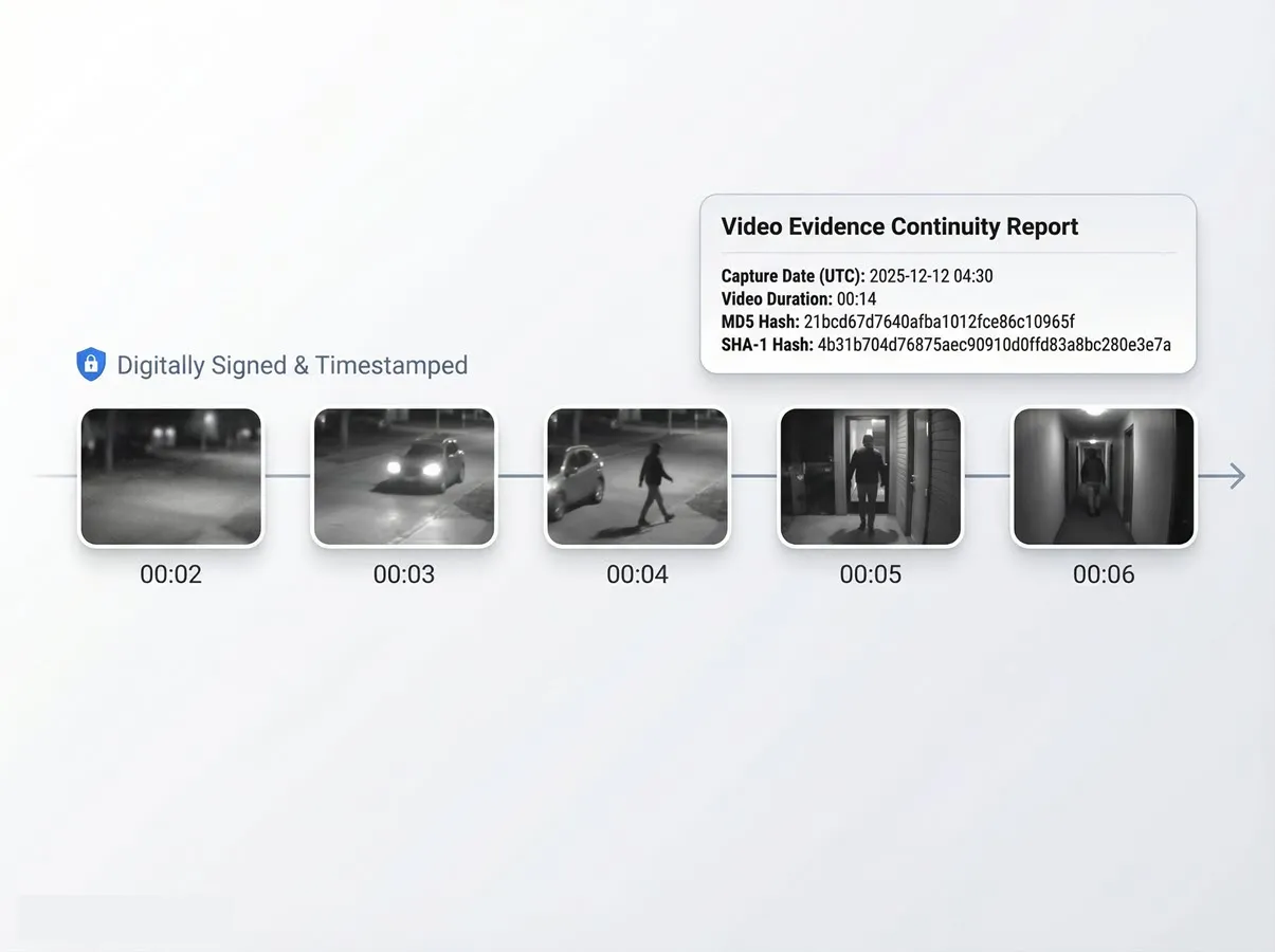 Video download and continuity report