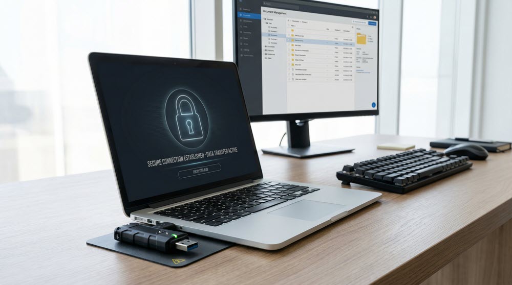 Secure encrypted transfer between isolated investigation environment and main system