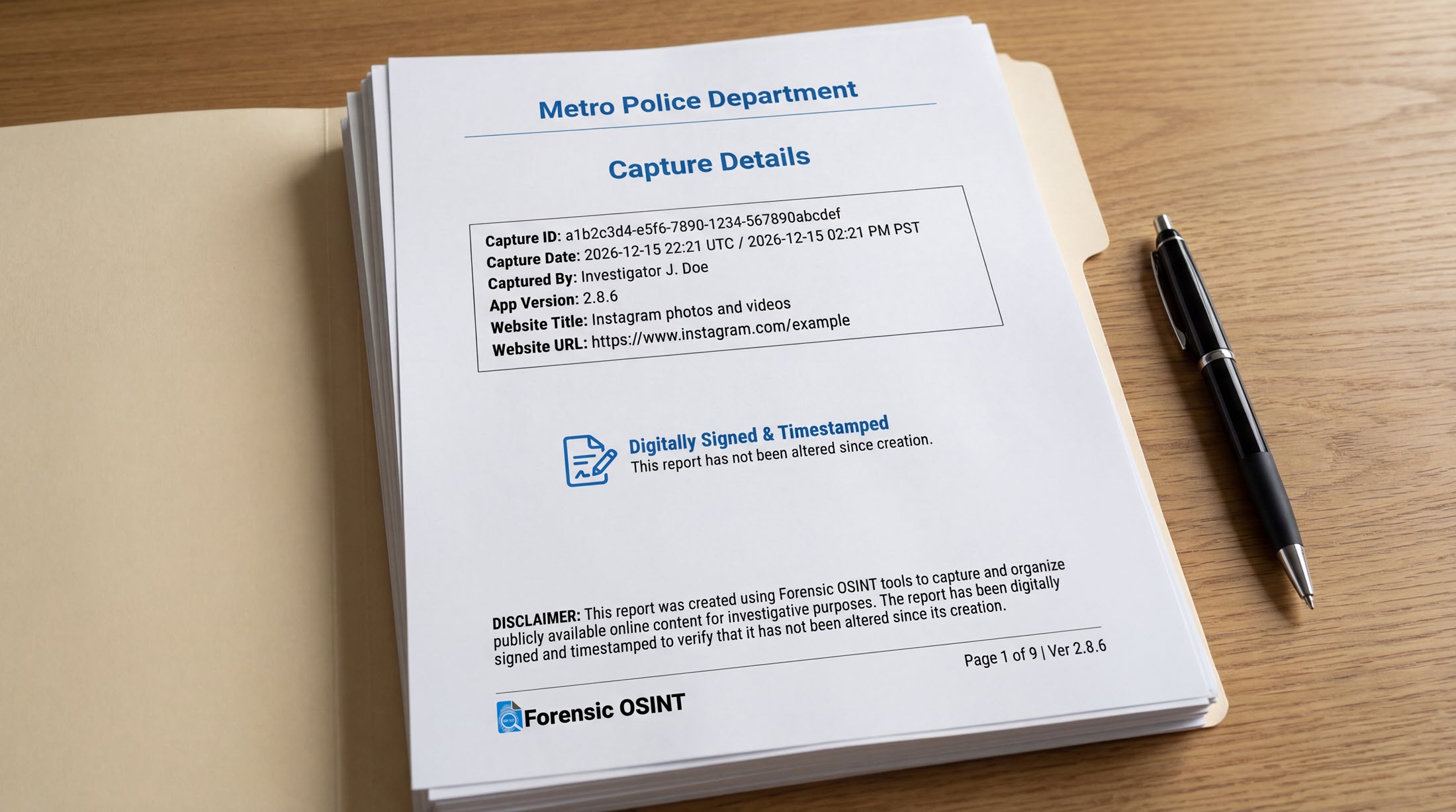 Customized PDF report
