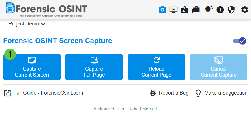Capture Current Screen with Forensic OSINT