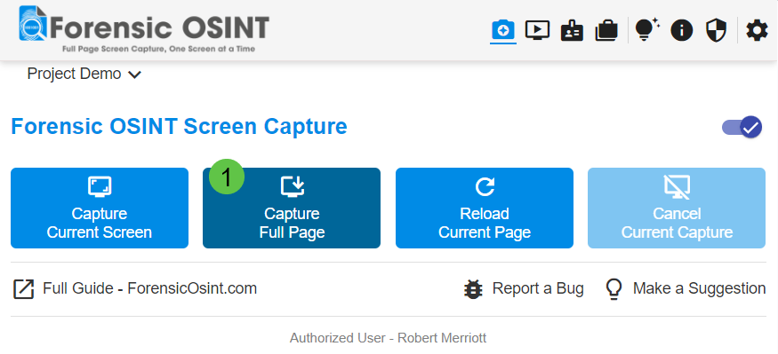Capture Full Page with Forensic OSINT