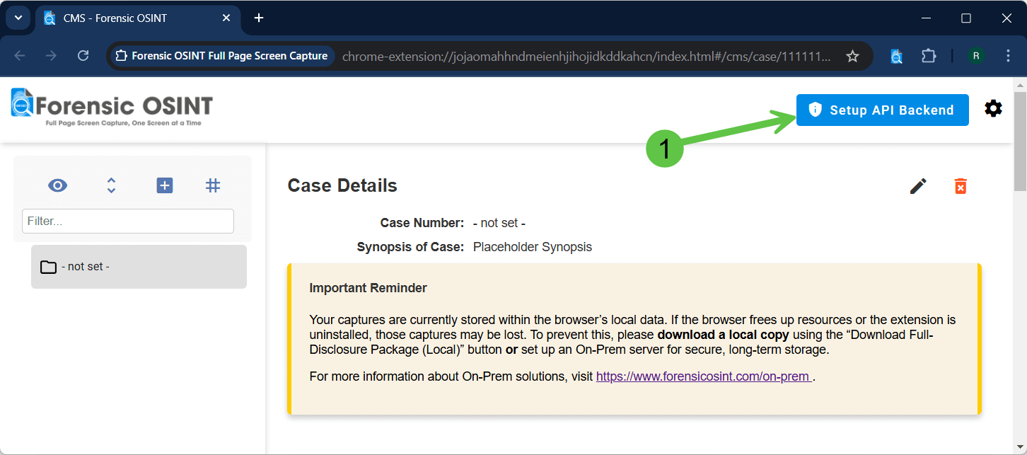 Setup API Backend in Forensic OSINT