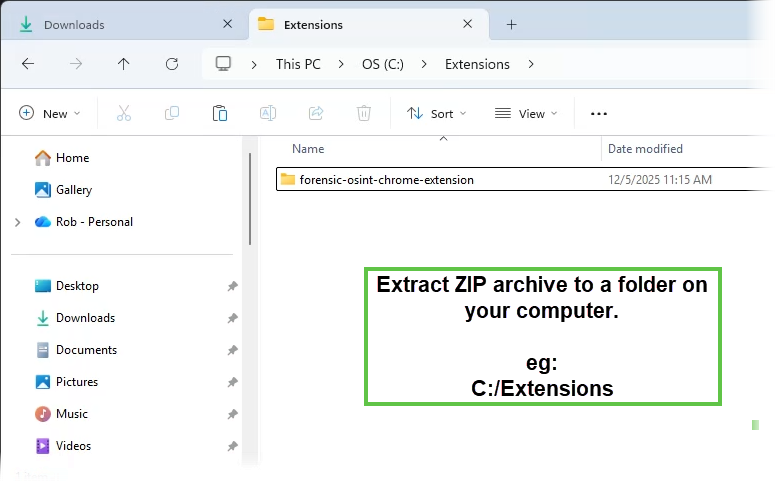 Extract ZIP to folder