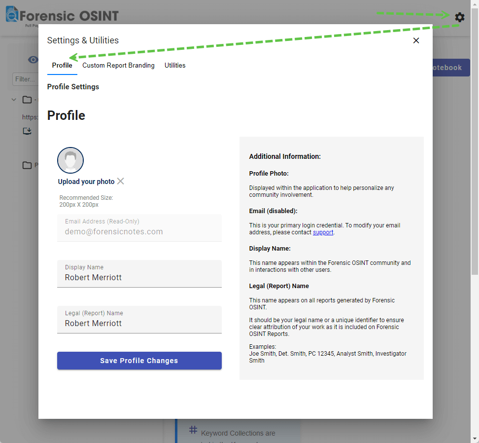 Profile Settings
