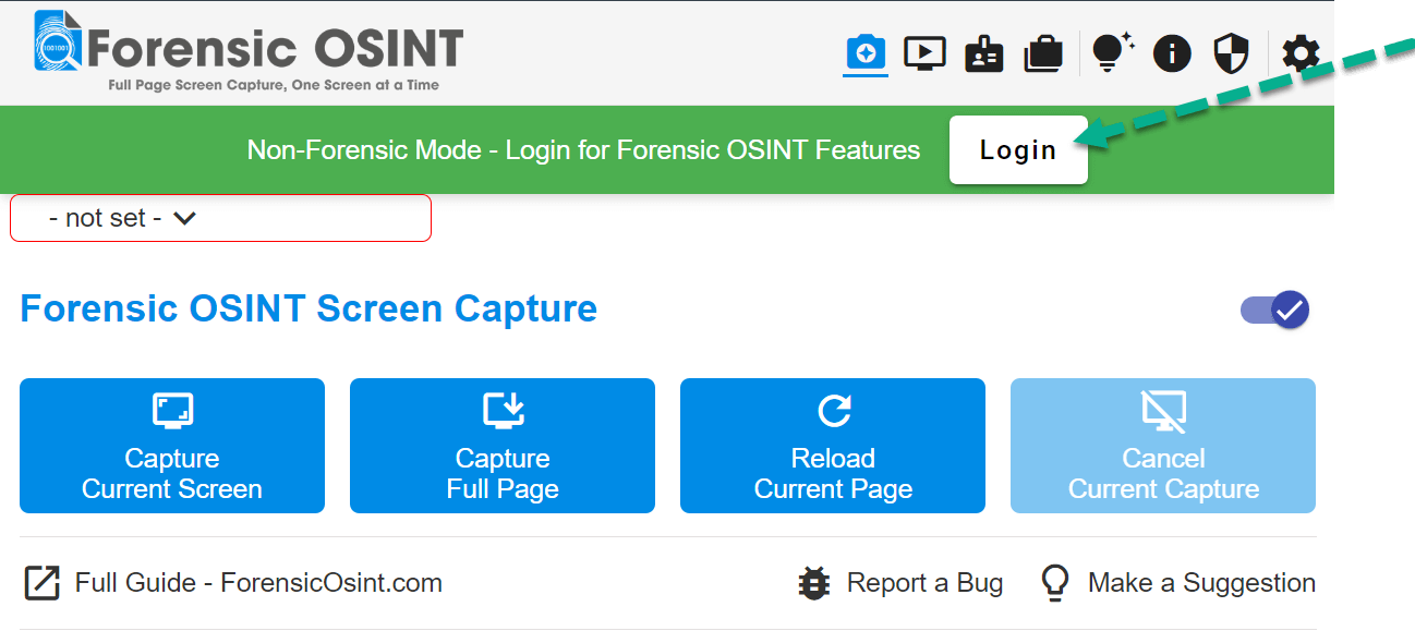 Click on the login button