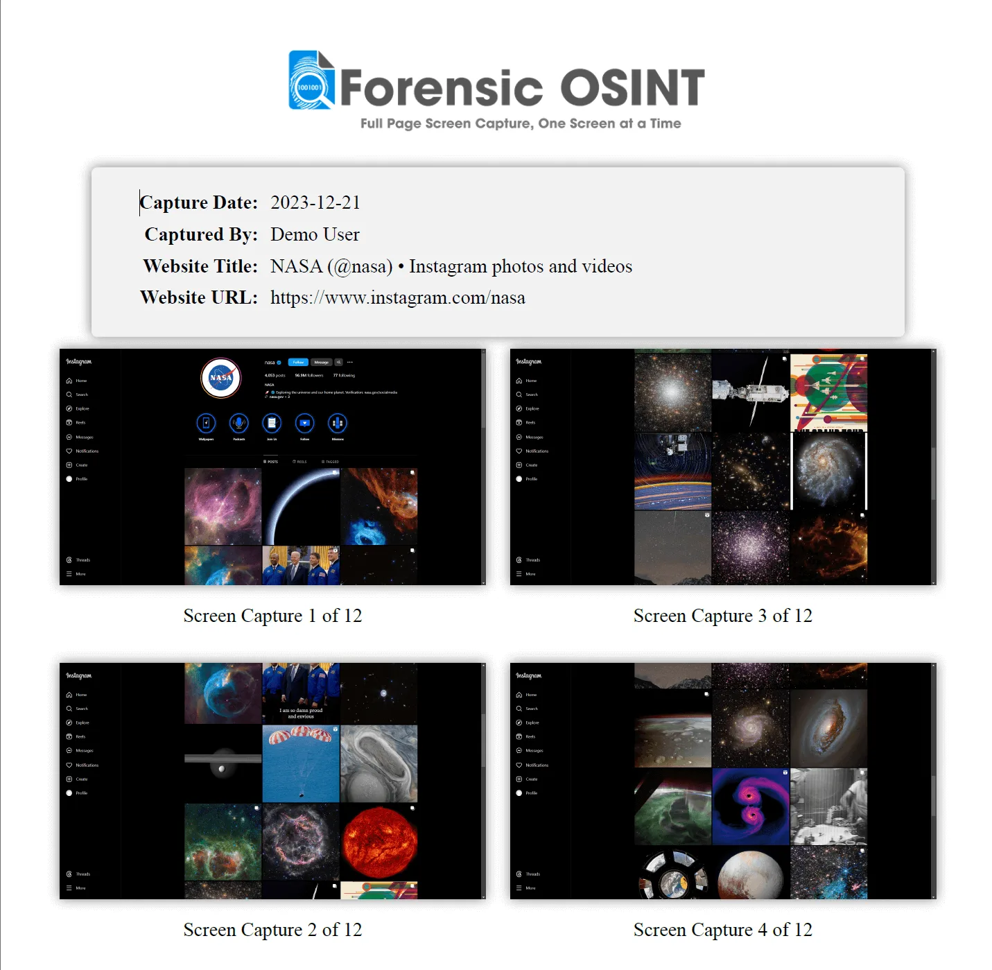 Click to view larger image Nasa screen capture overlap example