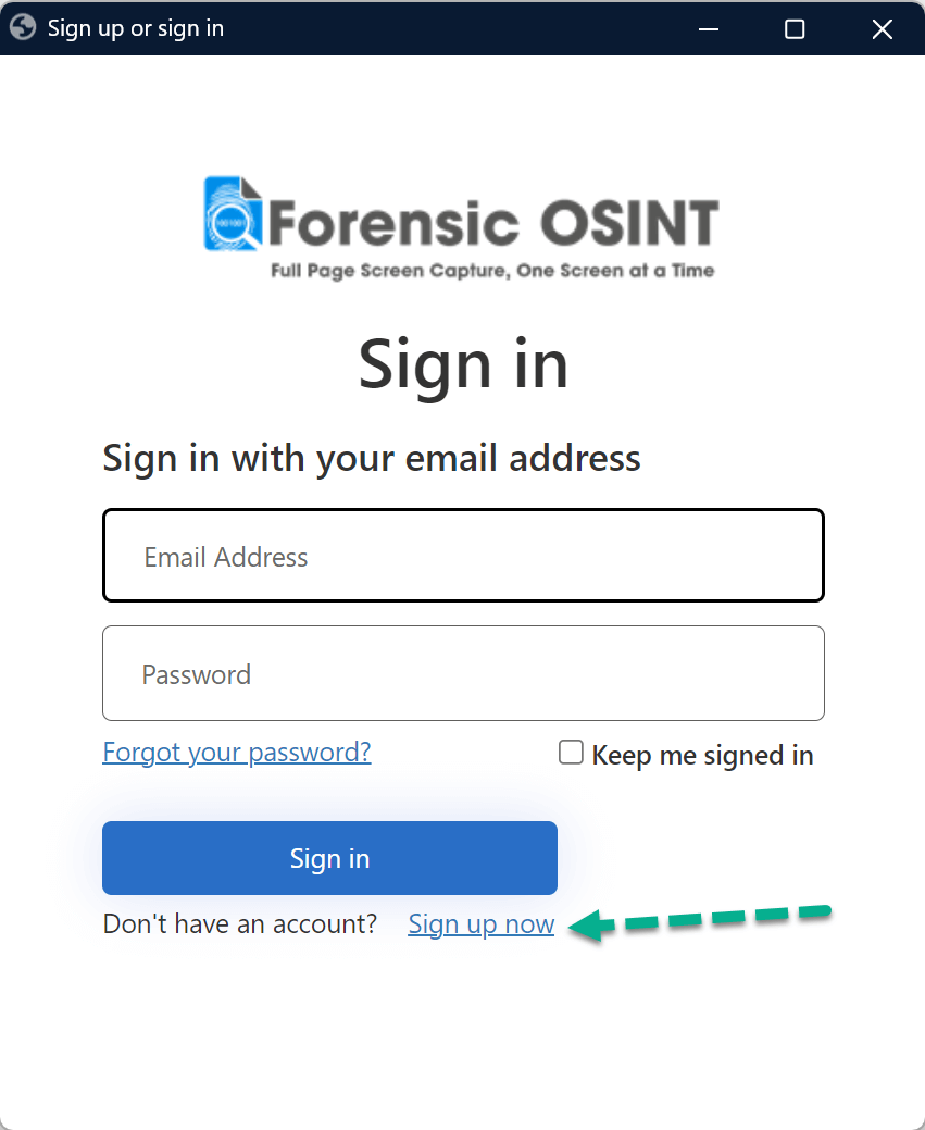 Click Sign up now