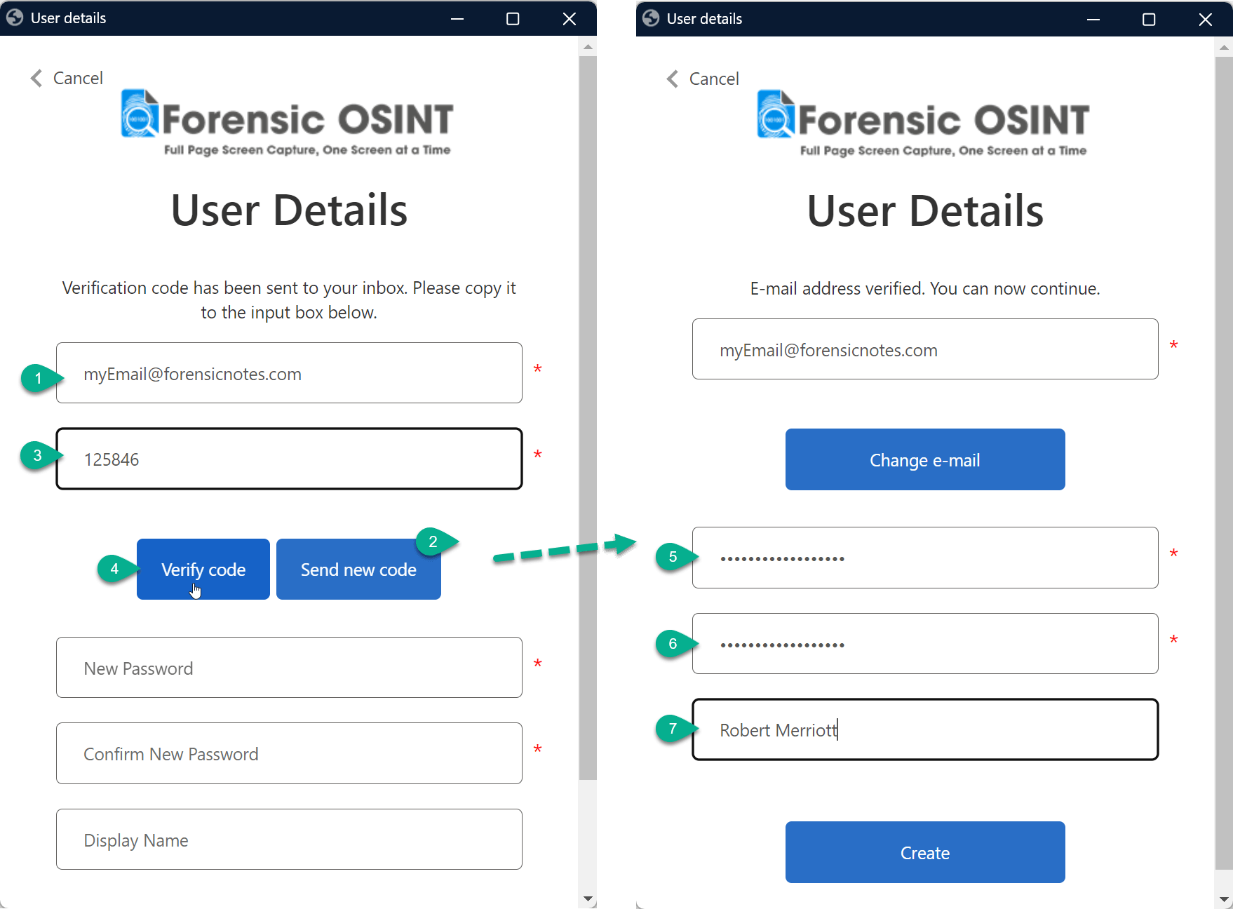 Email verification and account setup