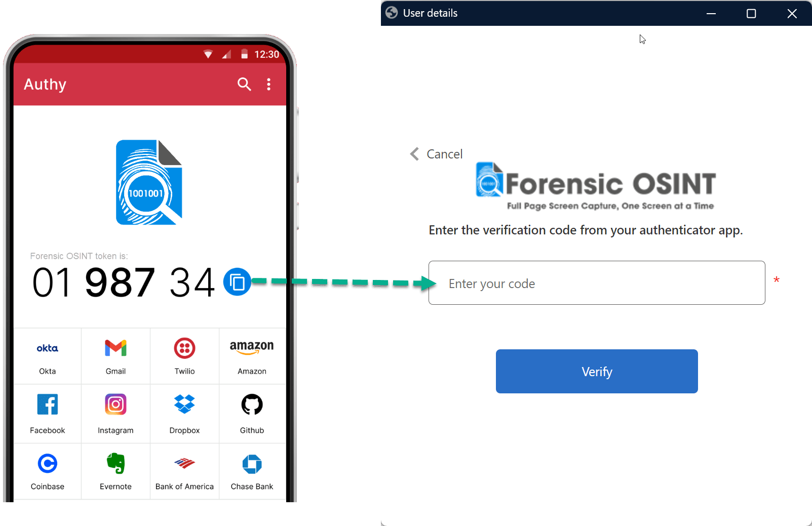 Enter authentication token