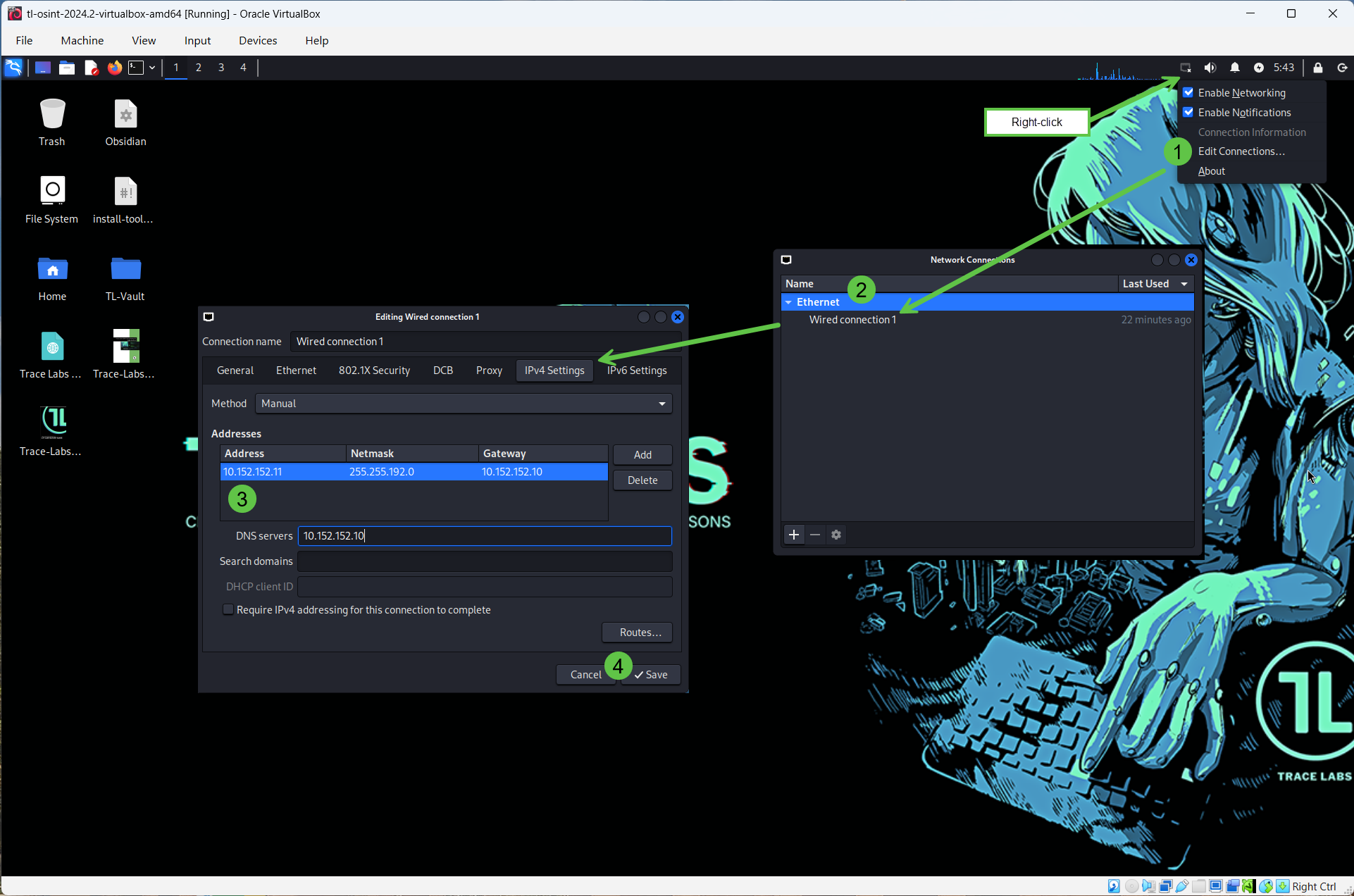 Investigation VM static IP configuration