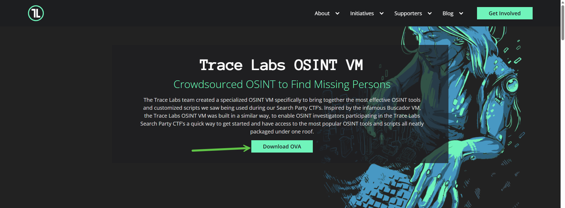 Trace Labs OSINT VM download page