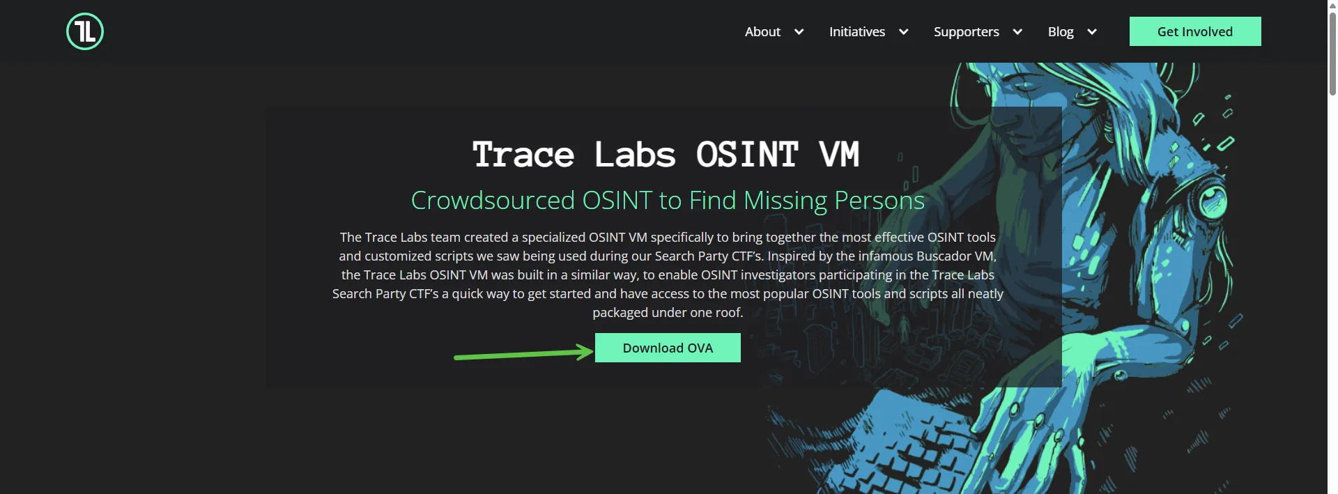Trace Labs OSINT VM download page