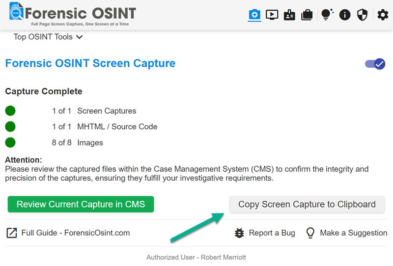 Copy to Clipboard Feature