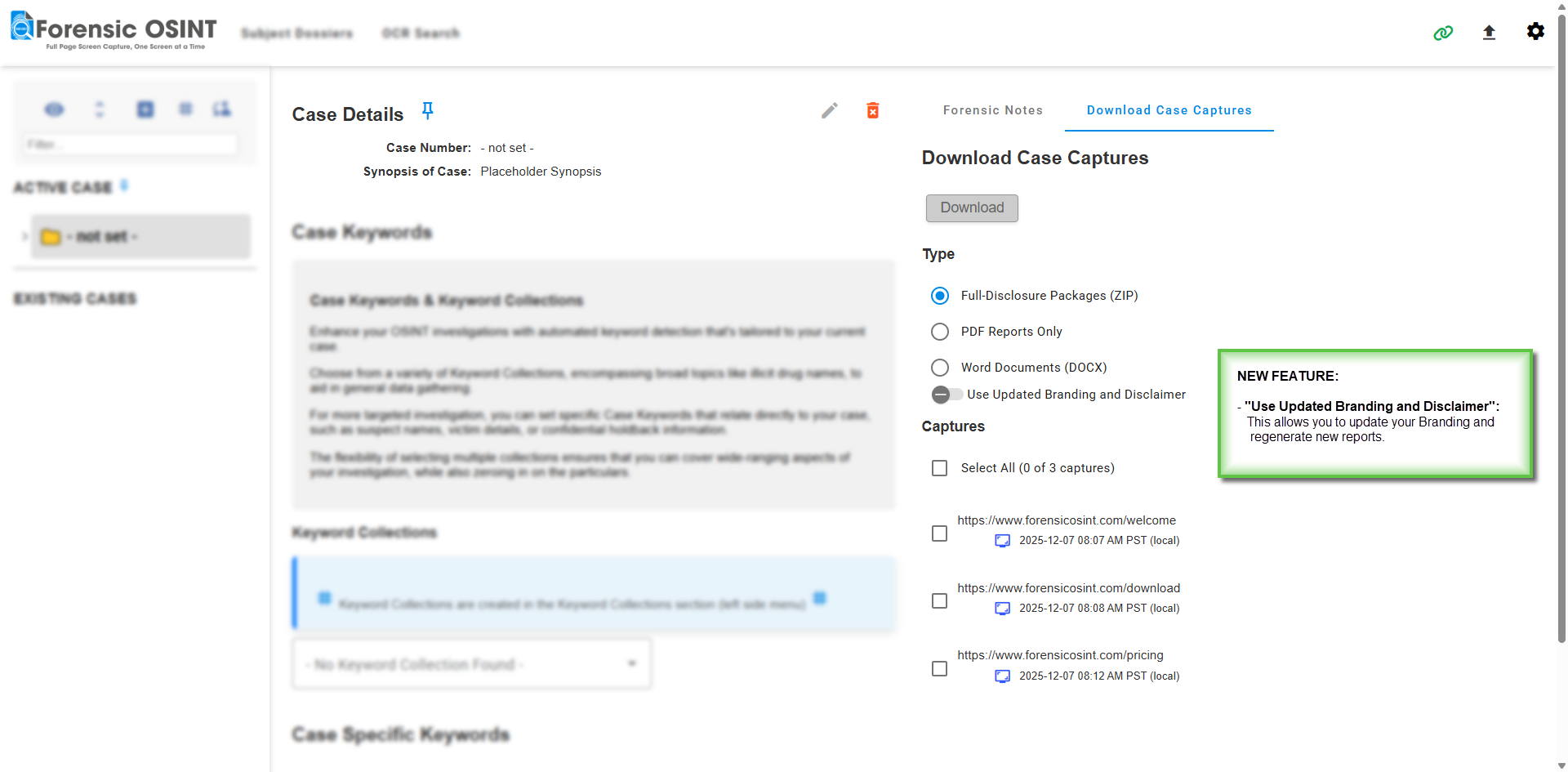 Download Case Captures with Updated Branding in Forensic OSINT
