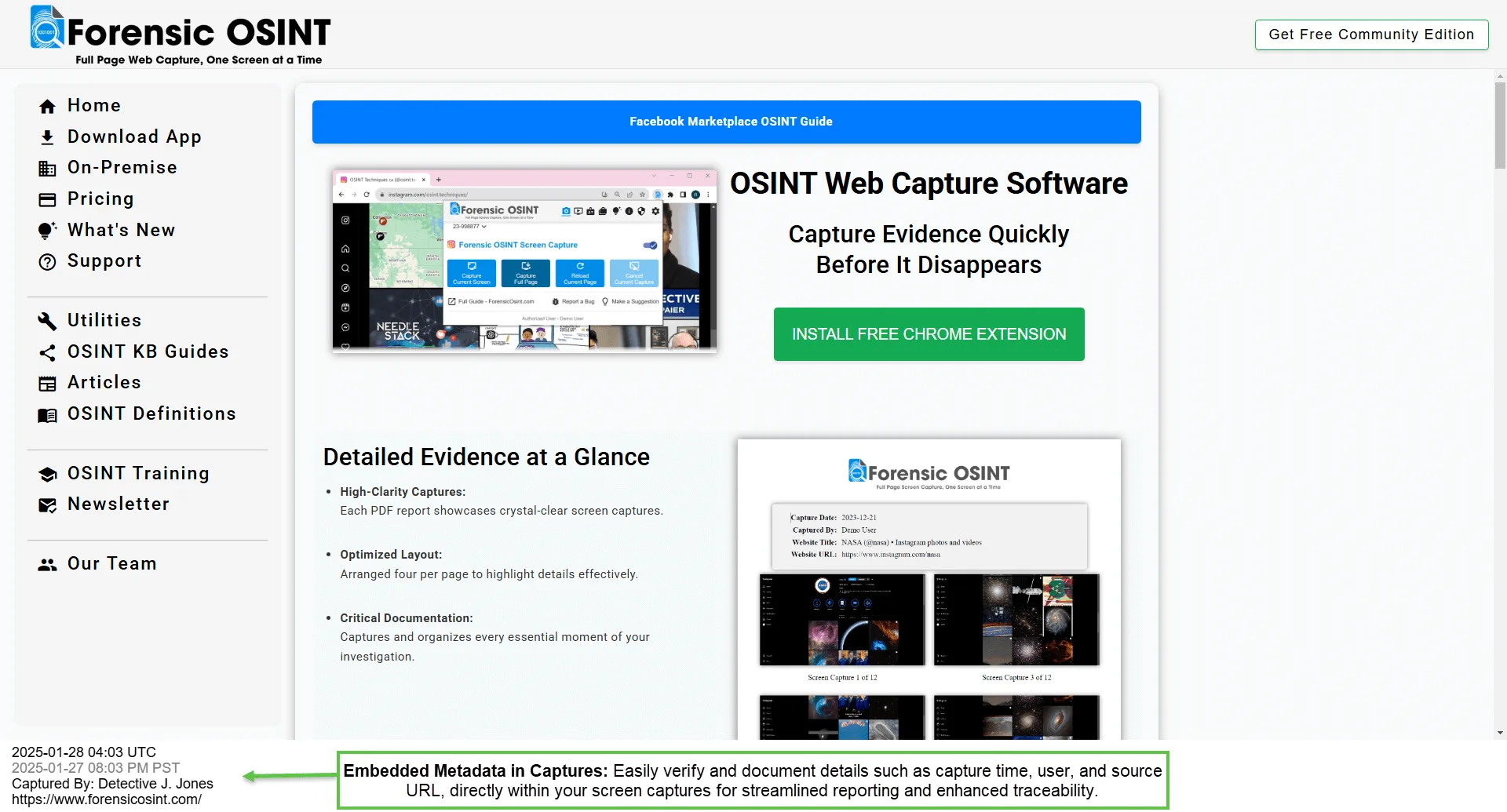 Click to view larger image. Embedded Metadata in Screen Captures