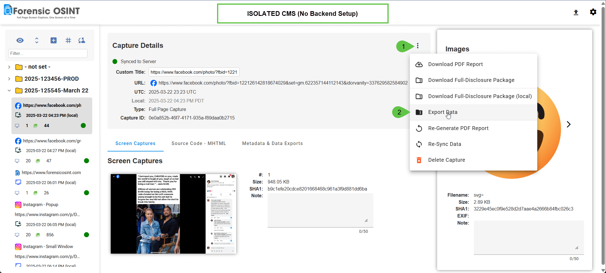 Delete Capture - Keep PDF Report