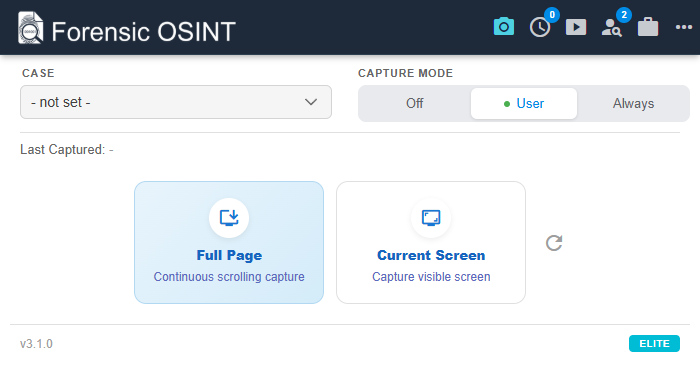 Forensic OSINT v3.1 redesigned extension interface showing new UI
