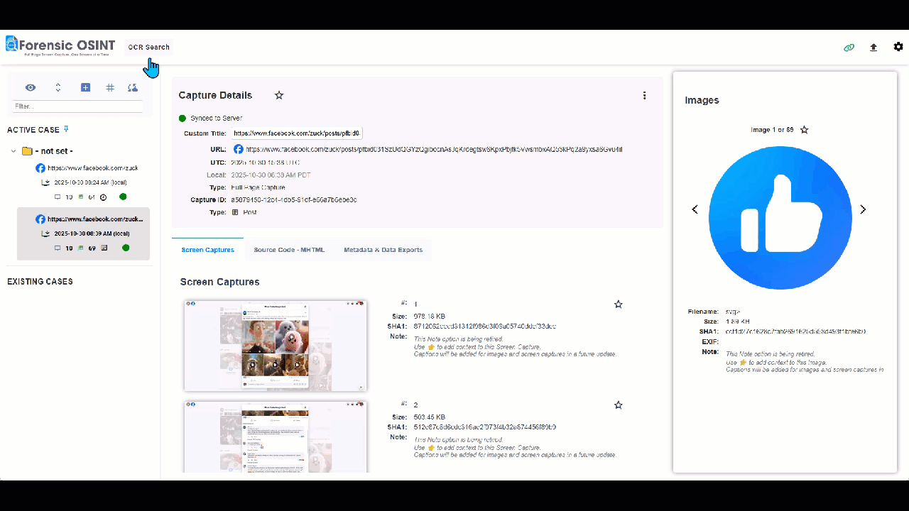 OCR Search in Forensic OSINT