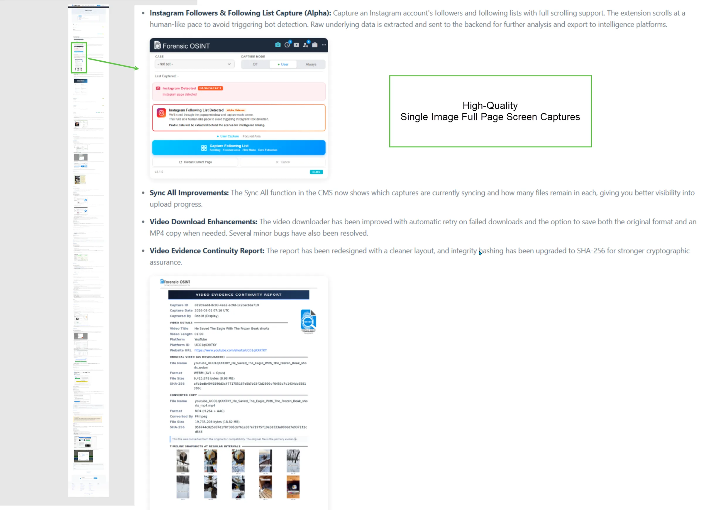 Click to view larger image. Example of a Single Image Full Page Screen Capture output
